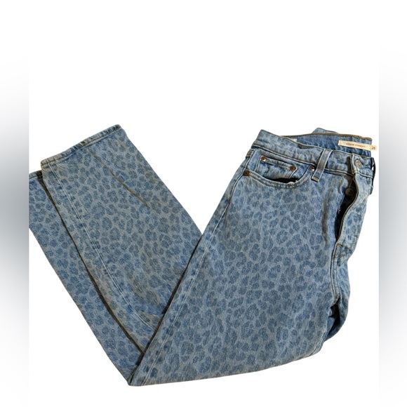 Levi's Denim - Levi's Premium Wedgie Straight Blue Leopard Pattern Button Fly Jeans Size 26